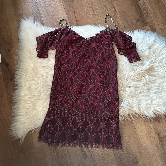 NBD Chance Dress In Corded Oxblood - Picture 3 of 5